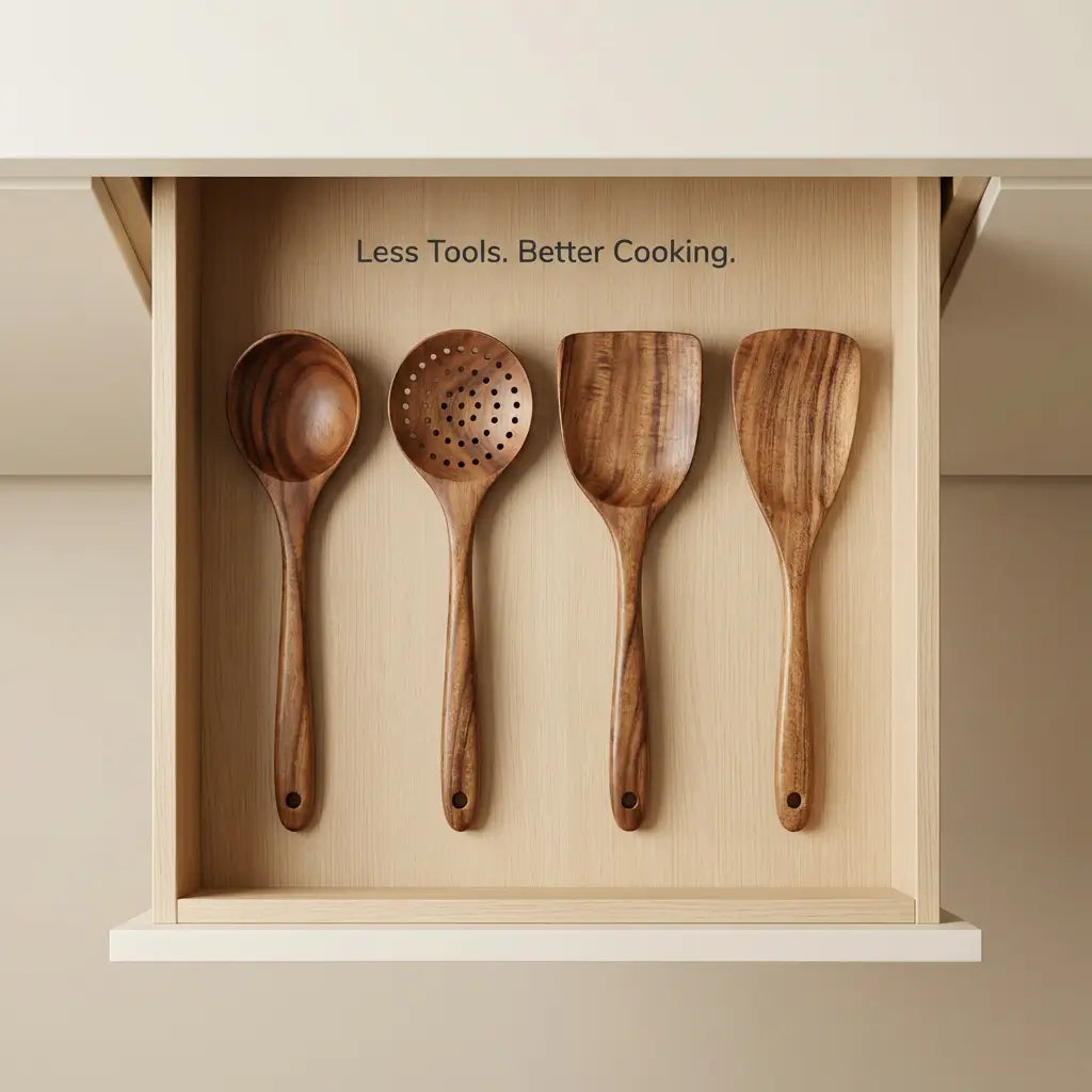 ForestCraft teak 4-Piece Kitchen Utensil Set