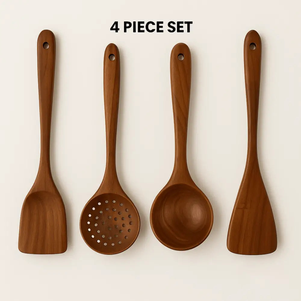 ForestCraft teak 4-Piece Kitchen Utensil Set