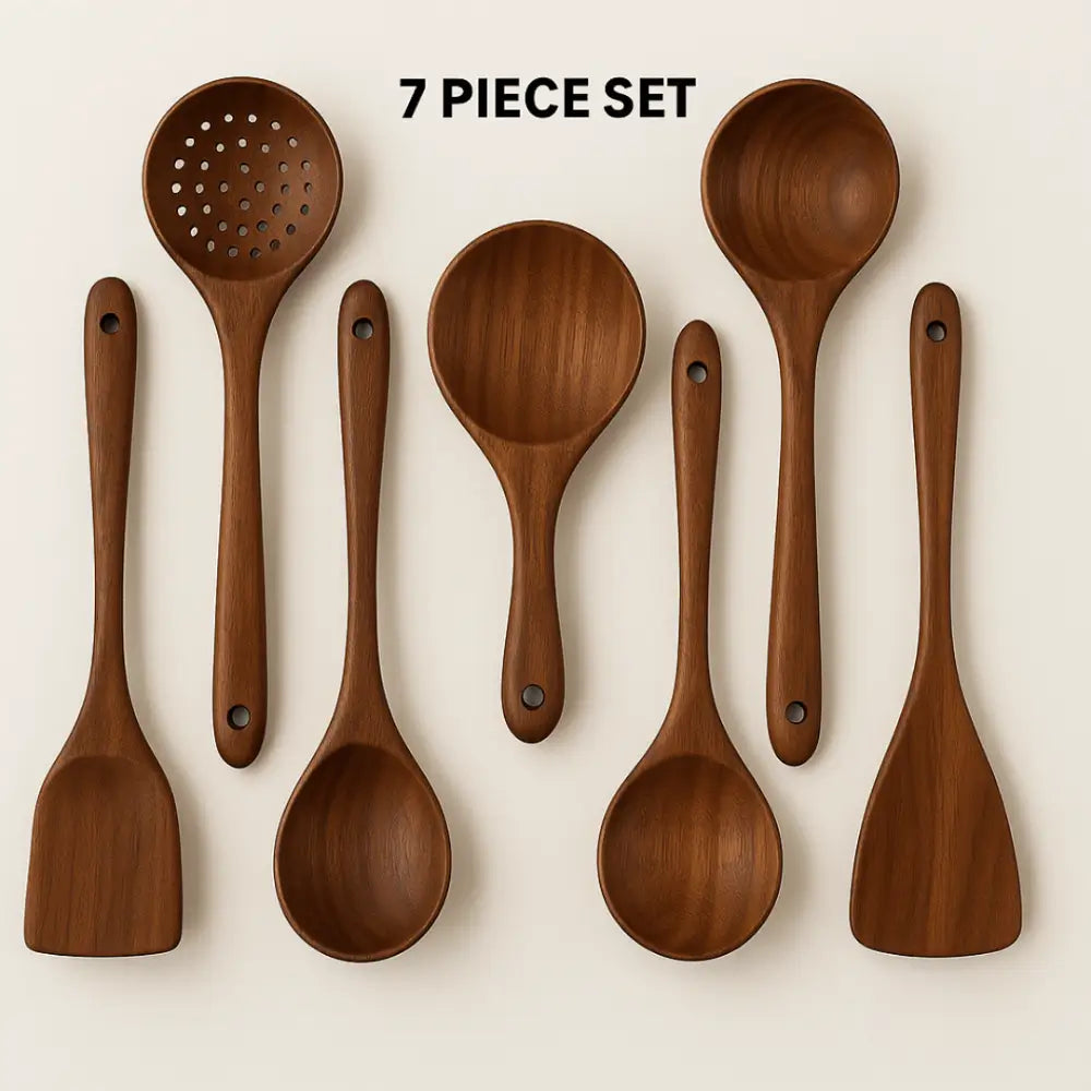 ForestCraft teak 7-Piece Kitchen Utensil Set