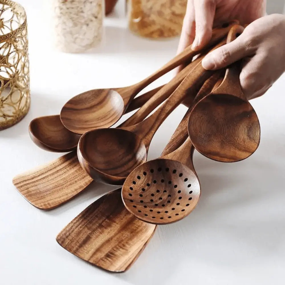 ForestCraft teak 7-Piece Kitchen Utensil Set
