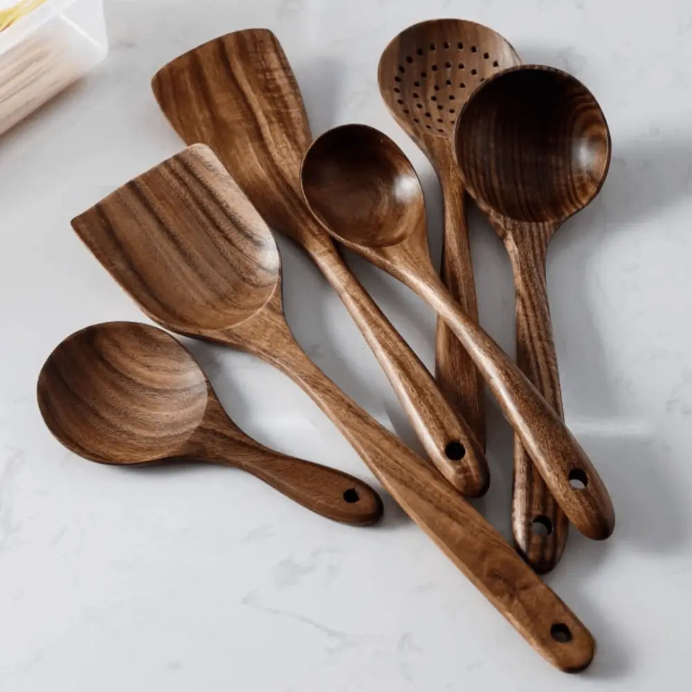 ForestCraft teak 7-Piece Kitchen Utensil Set