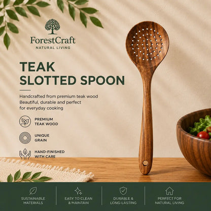 ForestCraft teak slotted spoon