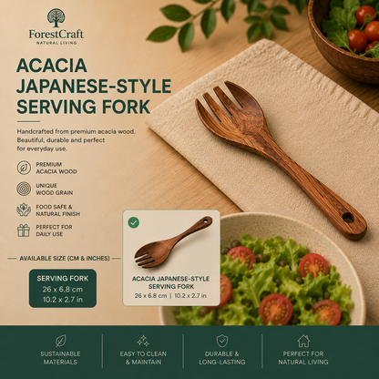 ForestCraft Acacia Serving Spoon & Fork Set