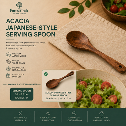 ForestCraft Acacia Serving Spoon & Fork Set