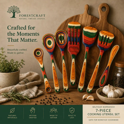 ForestCraft Baltique Marrakesh 7-Piece Cooking Utensil Set