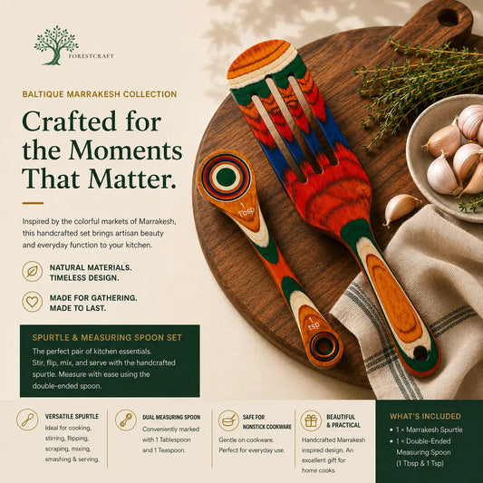 ForestCraft Baltique Marrakesh Spurtle & Measuring Spoon Set
