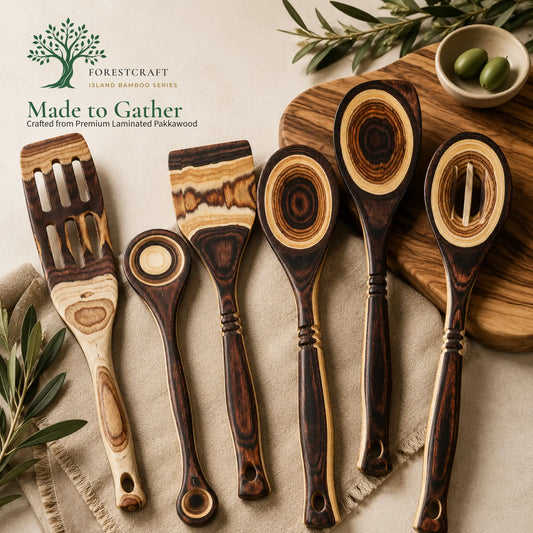 ForestCraft Island Bamboo Pakkawood 6-Piece Utensil Set