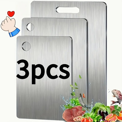 ForestCraft Prep Boards – 3-Piece Stainless Steel Cutting Board Set