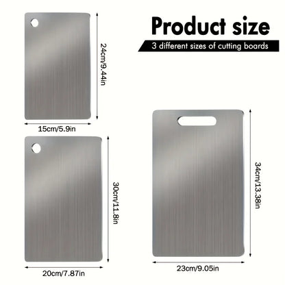 ForestCraft Prep Boards – 3-Piece Stainless Steel Cutting Board Set