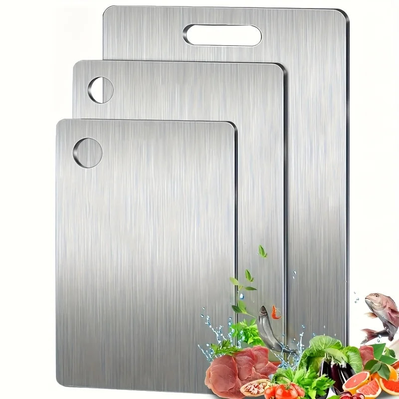ForestCraft Prep Boards – 3-Piece Stainless Steel Cutting Board Set