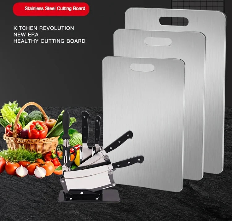 ForestCraft Prep Boards – 3-Piece Stainless Steel Cutting Board Set