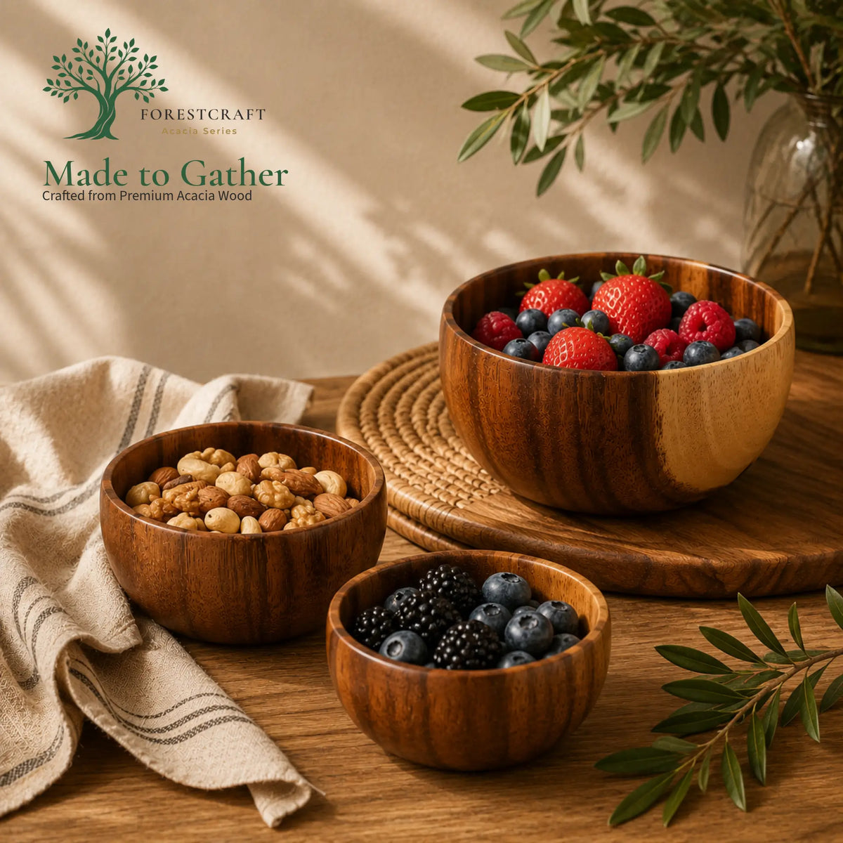 ForestCraft Acacia Serving Bowl