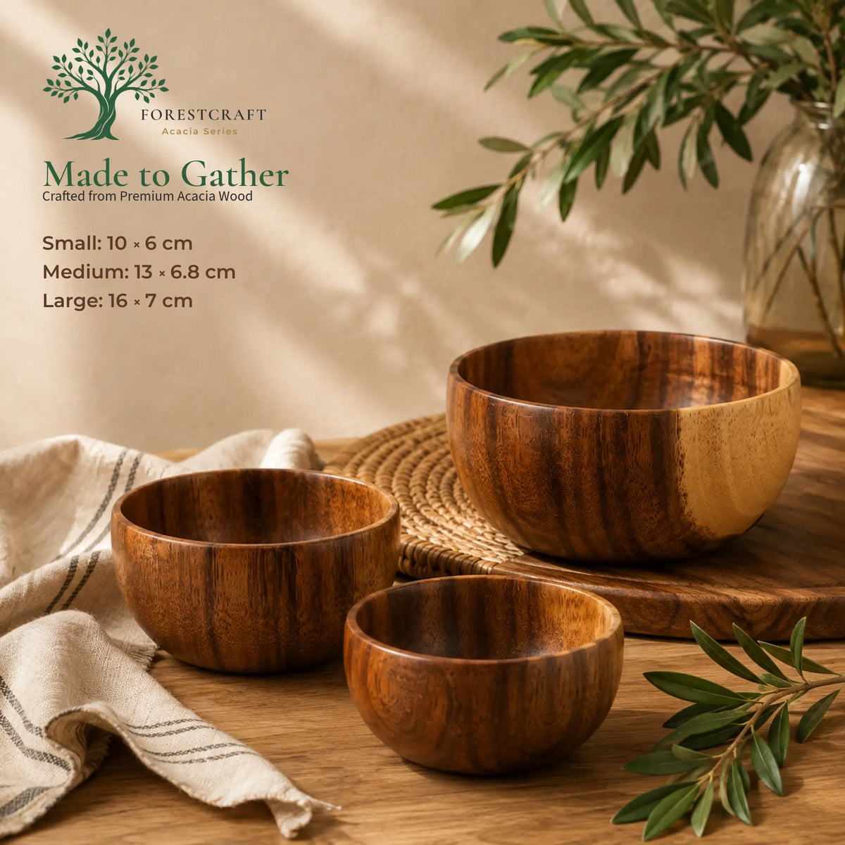 ForestCraft Acacia Serving Bowl