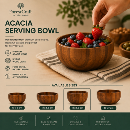 ForestCraft Acacia Serving Bowl