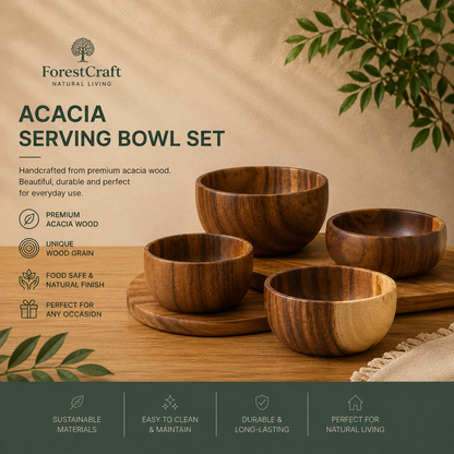 ForestCraft Acacia Serving Bowl