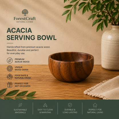 ForestCraft Acacia Serving Bowl