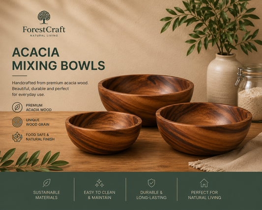 ForestCraft Acacia Mixing Bowls