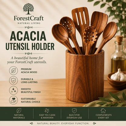 Acacia Small Leaf Utensil Sets