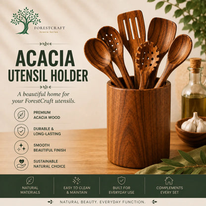 Acacia Small Leaf Utensil Sets