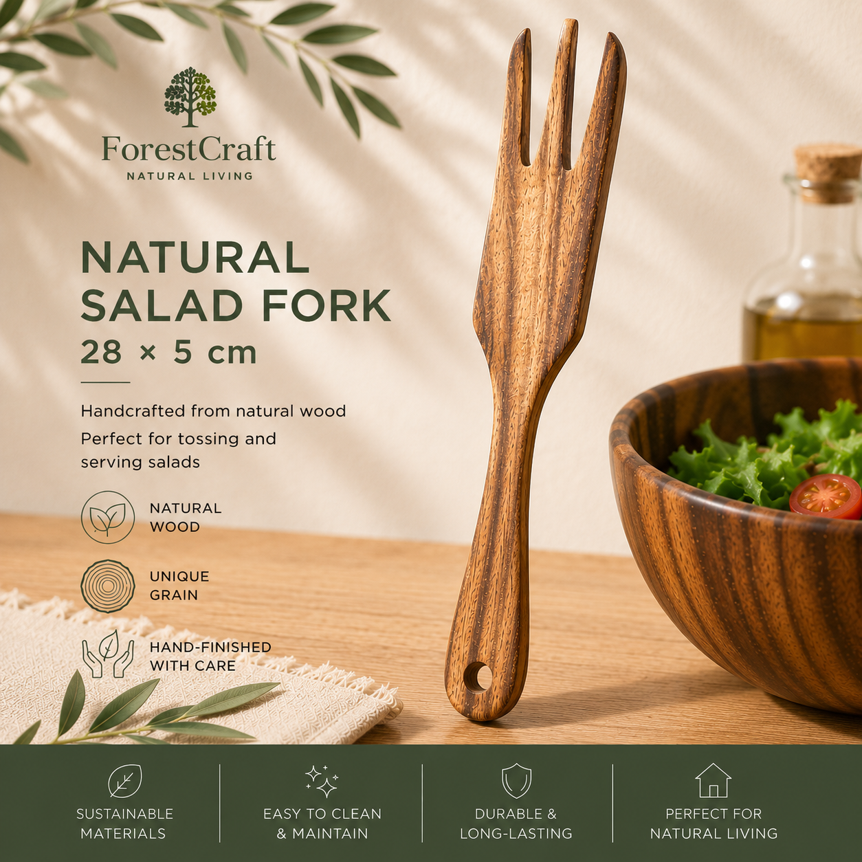 ForestCraft Teak Salad Set
