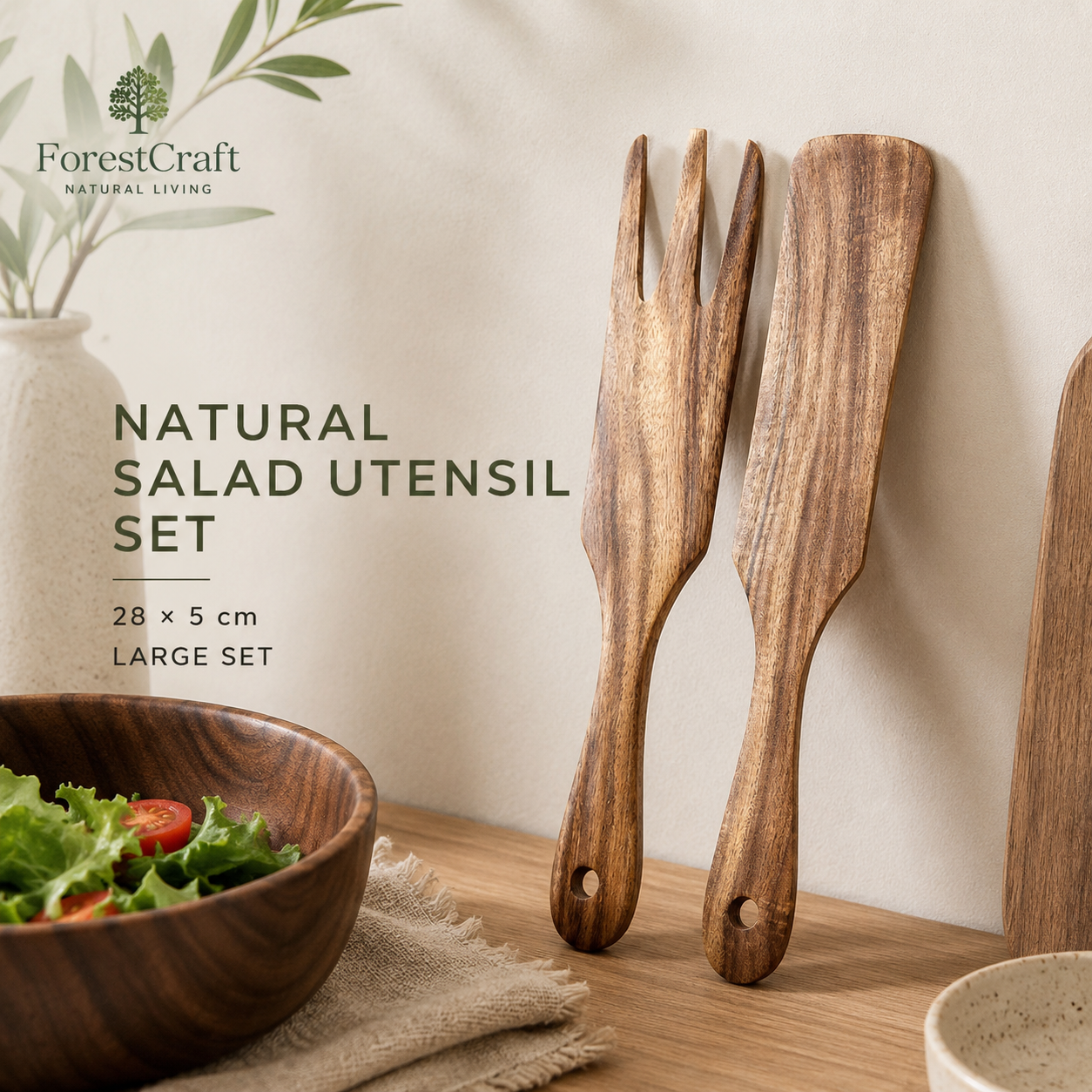 ForestCraft Teak Salad Set