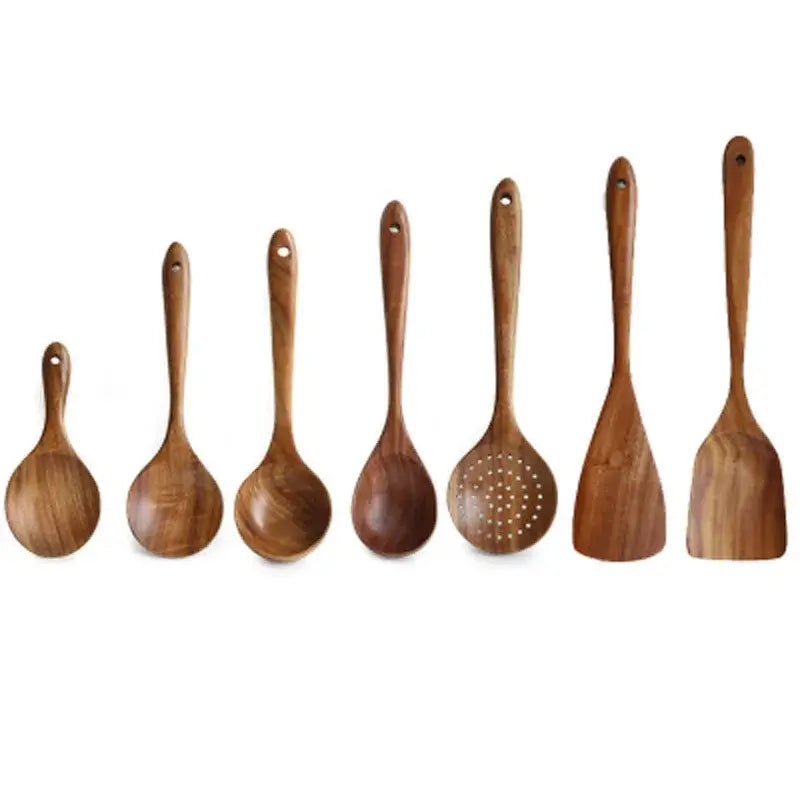 ForestCraft teak 7-Piece Kitchen Utensil Set