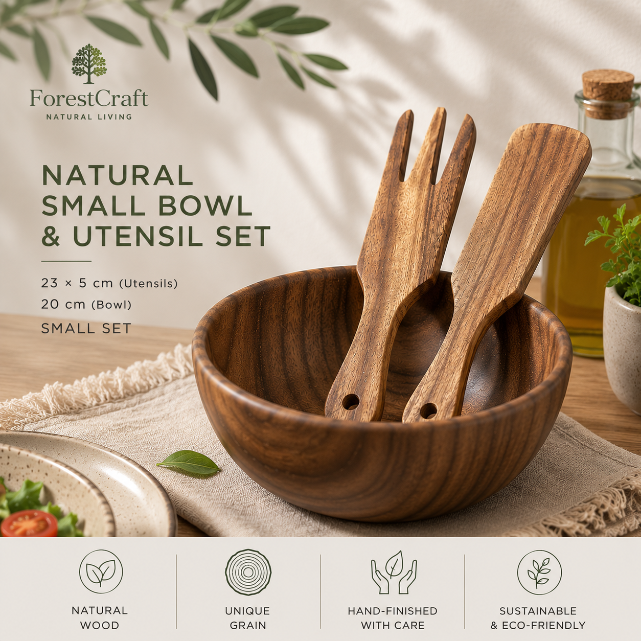ForestCraft Teak Salad Set