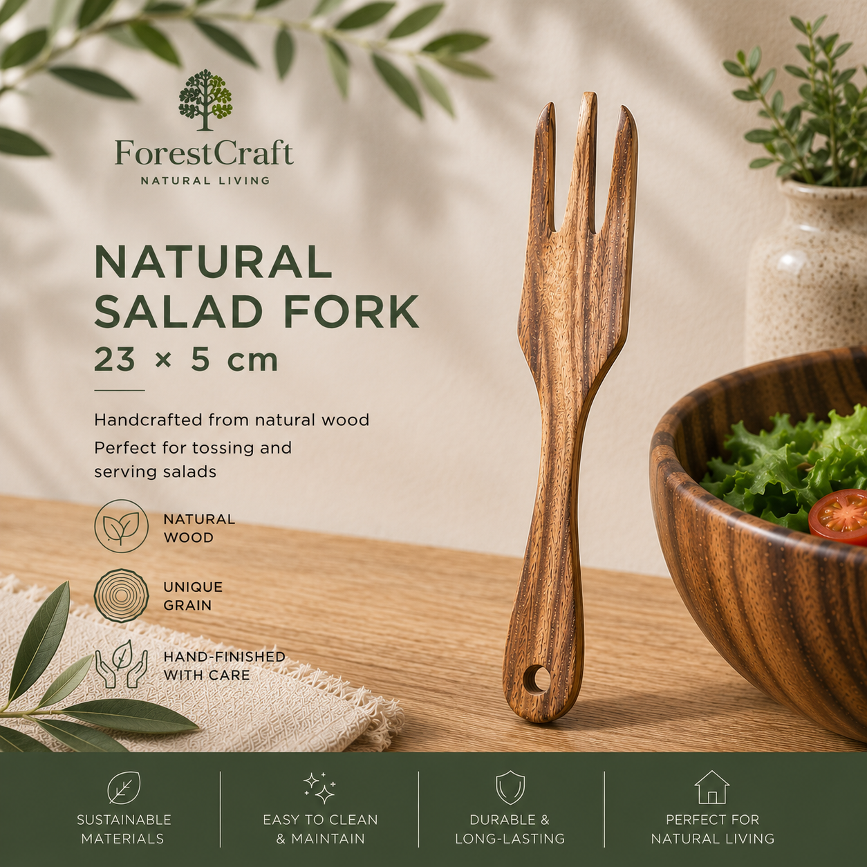 ForestCraft Teak Salad Set